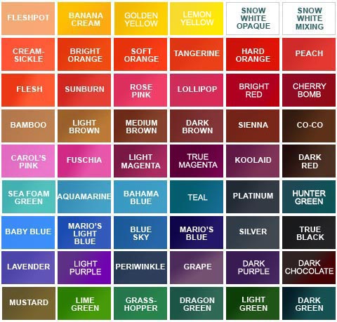 Eternal Ink Color Chart